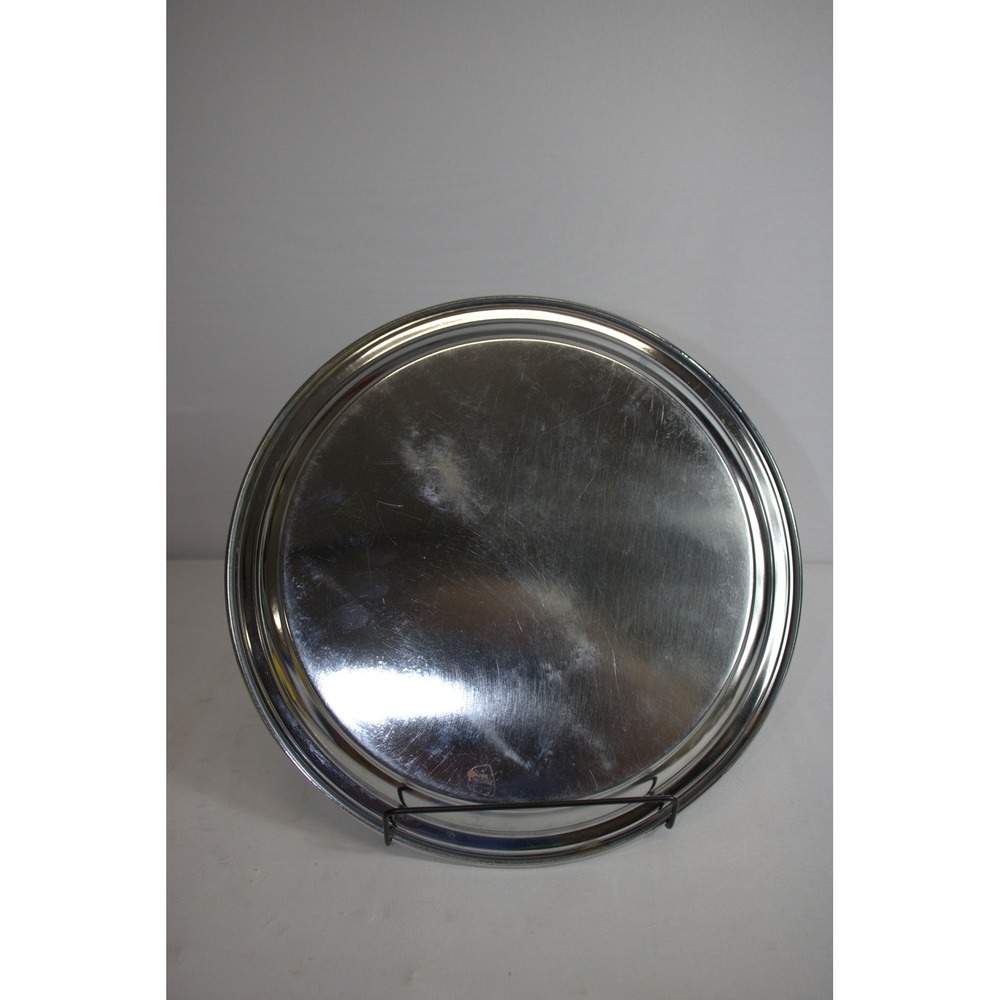 Vintage Silver Plated Round Serving Floral Embossed Decorative Accent
